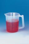 Bcher 500ml avec poigne, avec graduations en relief, PP